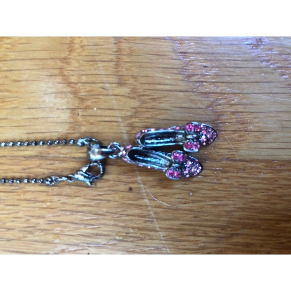 Rhinestone Ballerina Shoes Necklace
